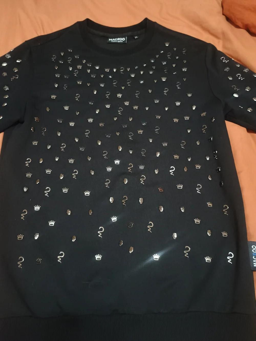 Maceoo mens designer athleisure sweater metal black